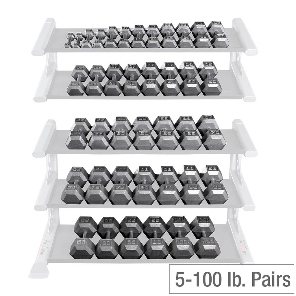Cast Iron Hex Dumbbell Sets 80-100 lb. Pairs N27177
