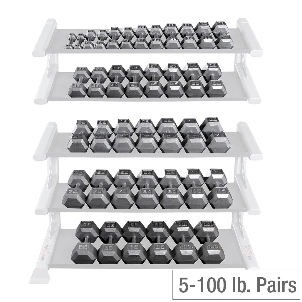 Cast Iron Hex Dumbbell Sets 80-100 lb. Pairs N27177