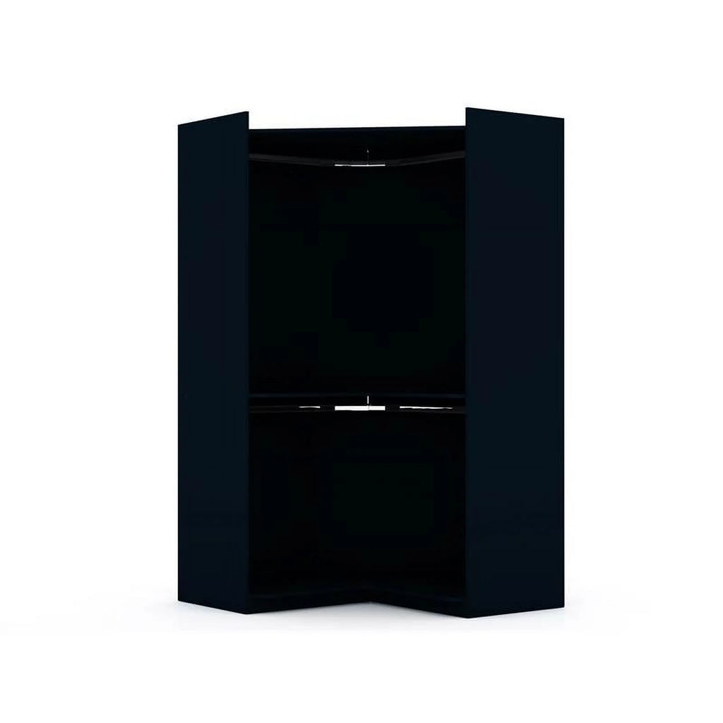 Midnight Blue Wood Corner Wardrobe Closet L7894
