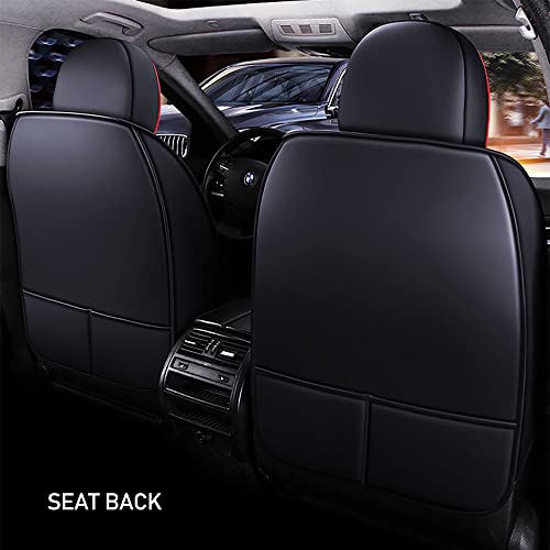 Black Leather 5 Car Seat Covers I363