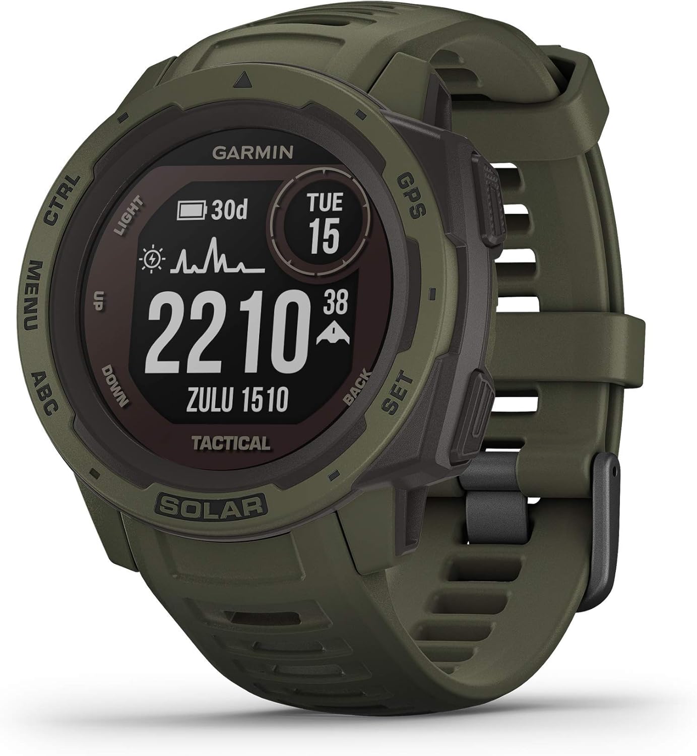 Moss Green Solar-Powered Rugged Outdoor Smartwatch M6902