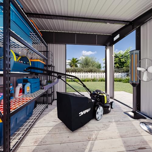 Black Galvanized Steel Triple Doors Lean to Shed K7156