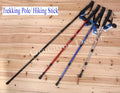 Expandable Walking Hiking Trekking Pole Cane Stick with Compass on Grip Wrist Strap Y977