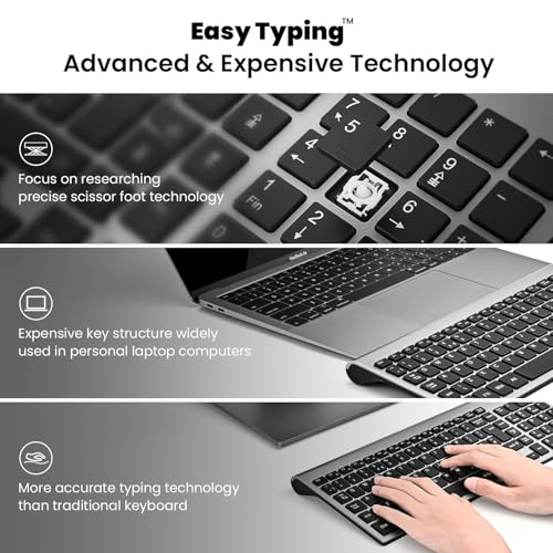 Grey Wireless Compact Full Size Keyboard X733640