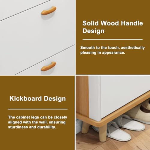 3 Drawer Maple Wood Shoe Cabinet D145323