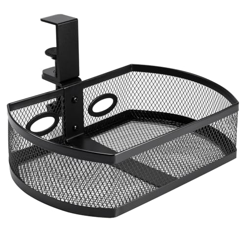 Square-Black Alloy Steel Under Desk Drawer Organizer O32841