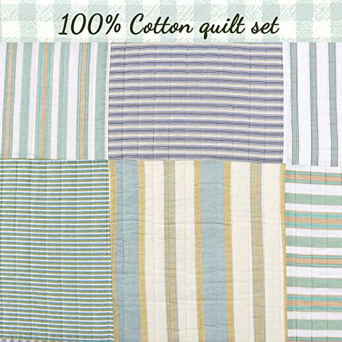 100% Cotton Reversible Patchwork Quilt Bedding Set Queen-3 Piece D640