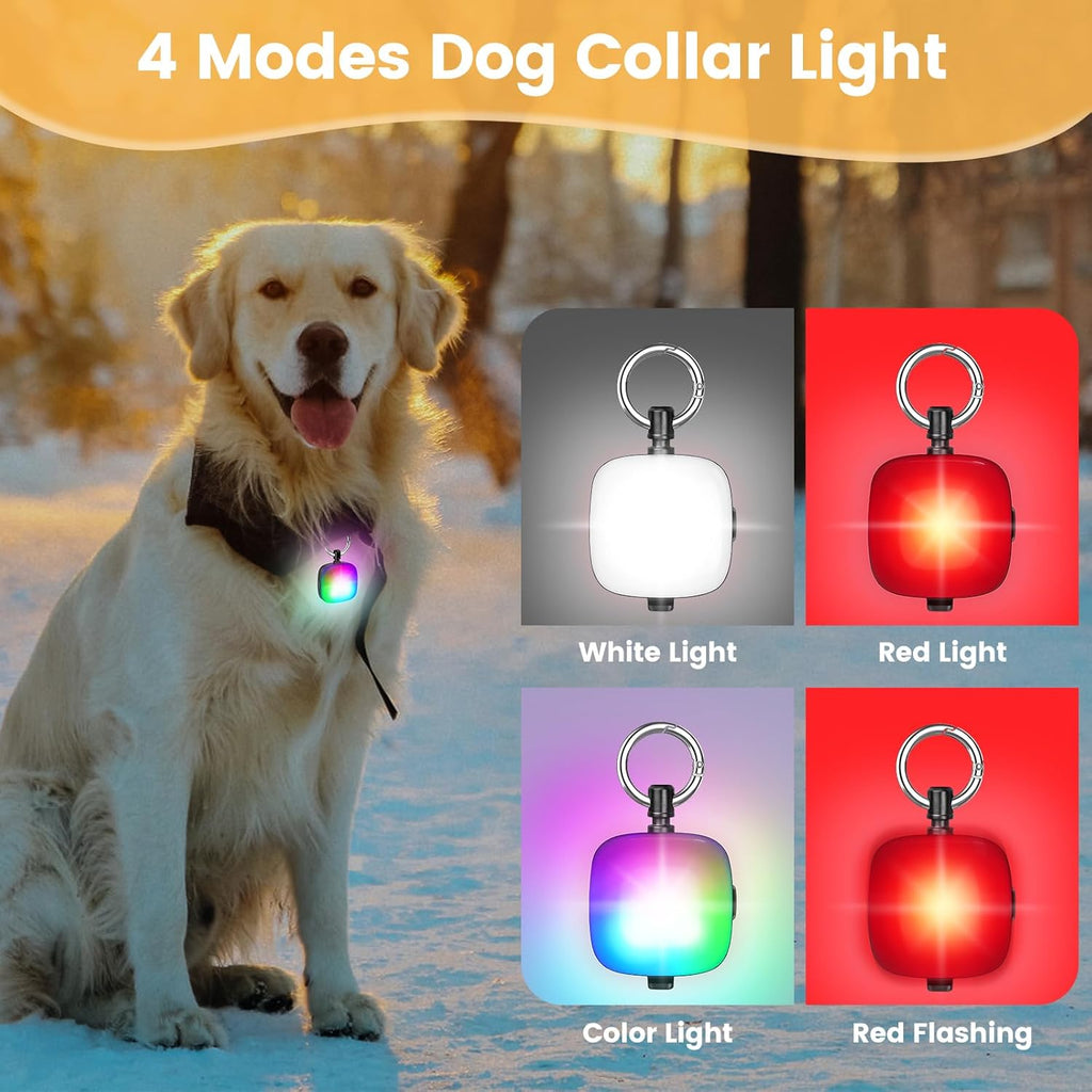 2 Packs USB Rechargeable IP68 Waterproof Dog Collar Light B850