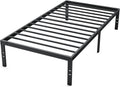 Twin Size Metal Platform Bed Frame with Steel Slat Support, Black K149