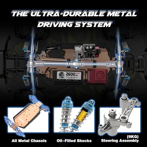 Mini 1:8 RC Car, Remote Control Truck 4X4 Waterproof 2.4GHZ Off Road with 3S Battery C821