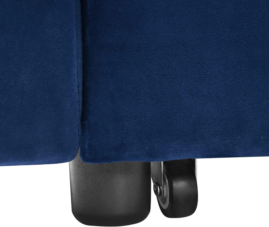 Blue Velvet 2 Seater Convertible Sofa Bed R35322