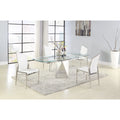 Steel and Glass Motion-Extendable Dining Table W77465
