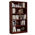 5 Shelf Wooden Bookcase, 60 Inch Height, Cherry P7194