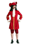 Adult Plus Size Pirate Captain Attire with Long Jacket, Cravat, Pants, and Hat W3109