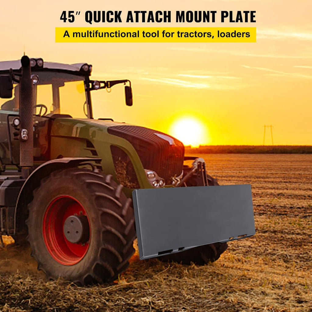Skid Steer Mount Plate Steel Quick Attachment Loader Plate with 3 Welding Rods (1/2") G344