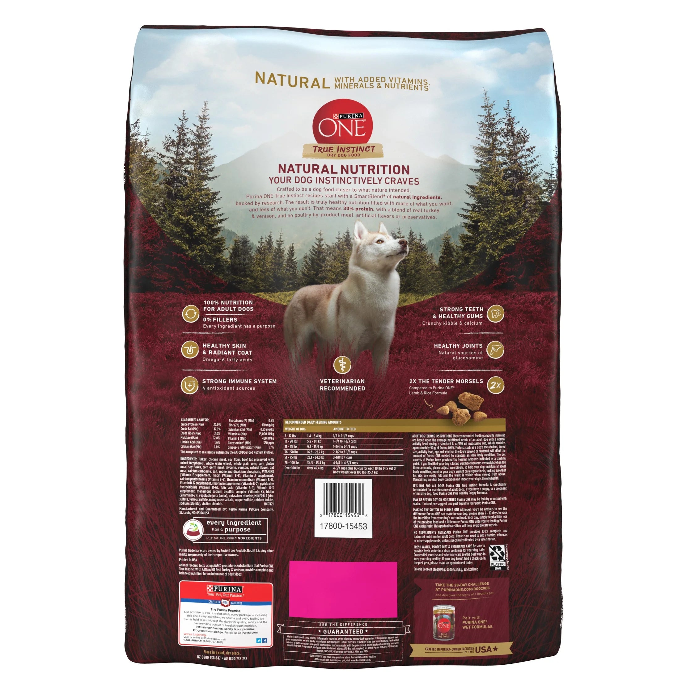 Natural Dry Dog Food with Real Turkey & Venison - 27.5lbs G27414