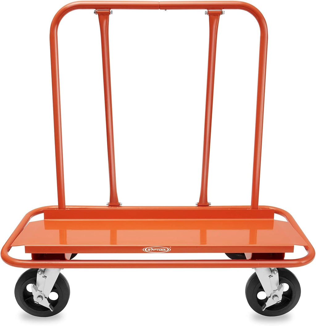 Heavy Duty Drywall Sheet Cart with 4 Swivel Wheels - Orange X924837