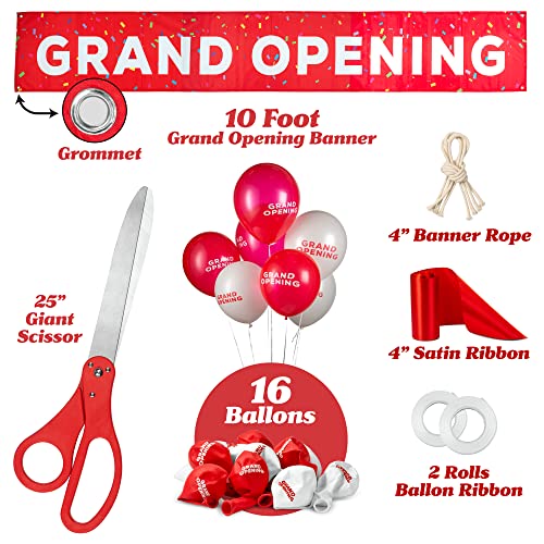 25" Giant Scissors with Gold Satin Ribbon, Banner, Bows, Balloons X183075