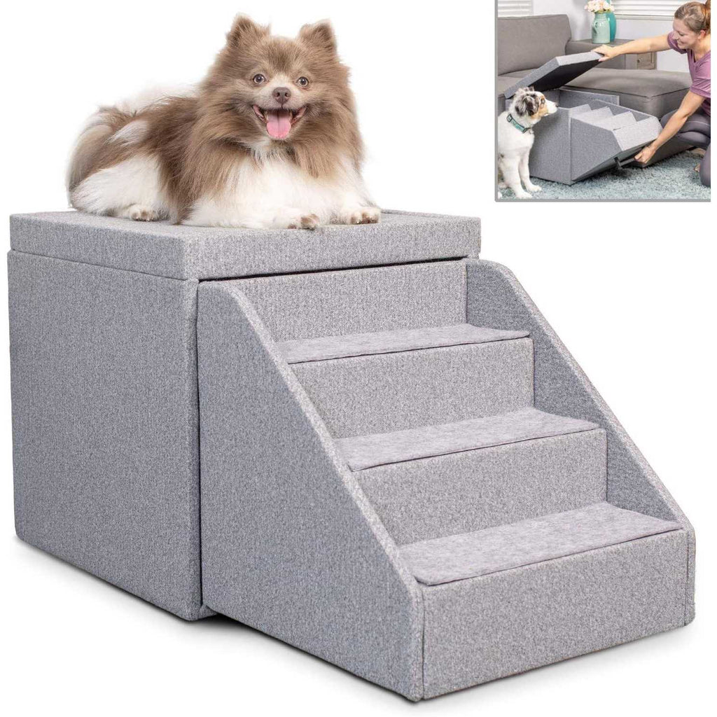 Pet Stairs Foldaway Cat Dog Steps Ottoman Dog Toy Basket Storage Z3654
