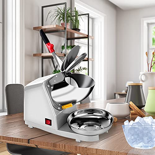 Sliver Electric Ice Crusher Shaver Snow Cone Maker Machine 187lbs/hr N444