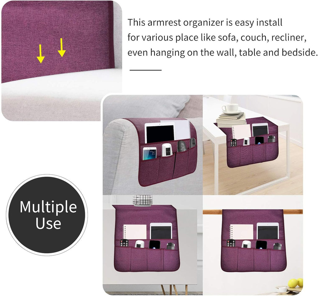 Sofa Armrest Organizer with 6 Pockets M313