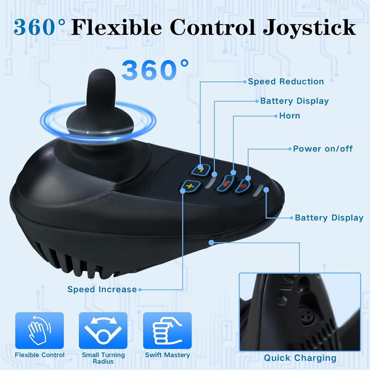 Black Lightweight Foldable Electric Wheelchair F3303