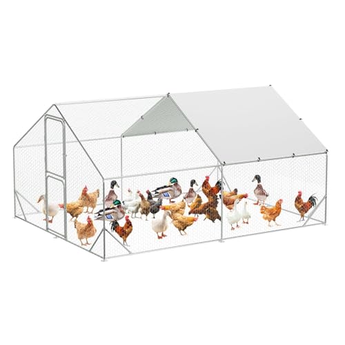 Large Metal Chicken Coop with Waterproof Cover 9.8 x 13.1 x 6.6ft H280