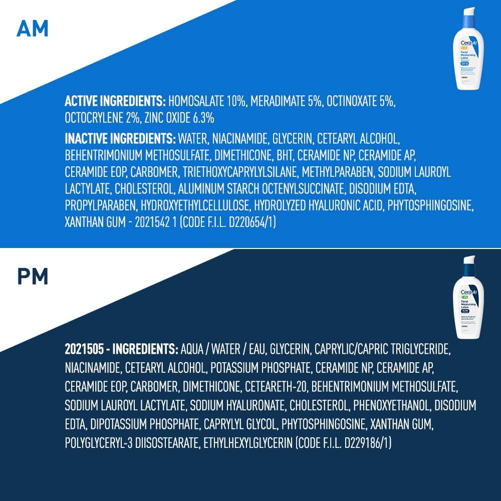 Day & Night Face Lotion Set with SPF 30 and PM Face Moisturizer, Fragrance Free S637