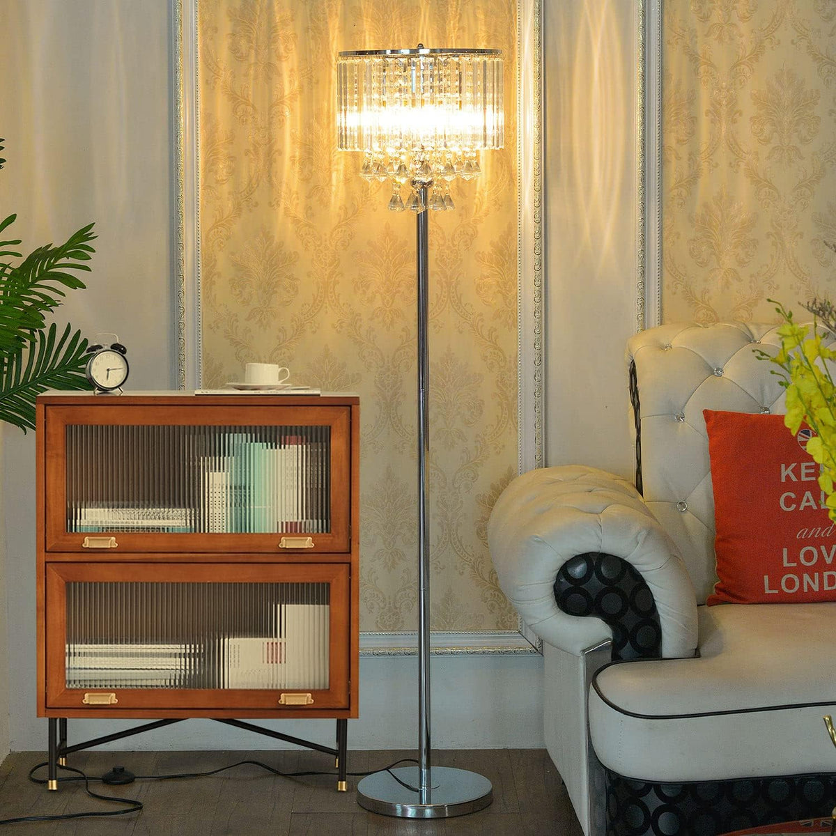 Chrome Crystal 3-Lights Floor Lamp U790326