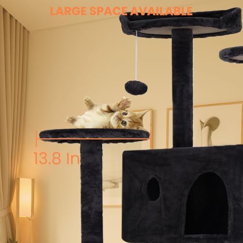 Dark Gray Multi-Level Cat Tree with Scratching Posts P58186