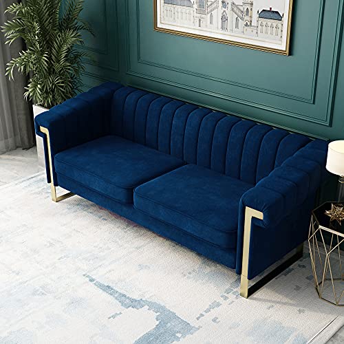 Blue Velvet 3 Seat Couch Sofa O151953
