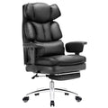Black PU Leather Ergonomic Desk Chair with Footrest E15294