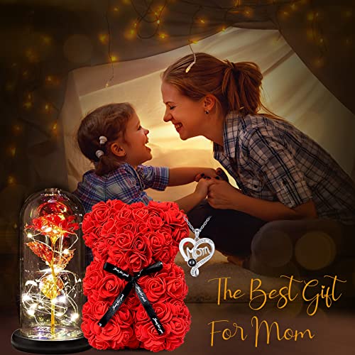 Light up Rose in Glass Dome B59325