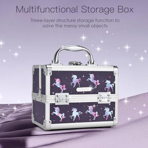 Unicorn Makeup Case with Trays & Mirror O7915