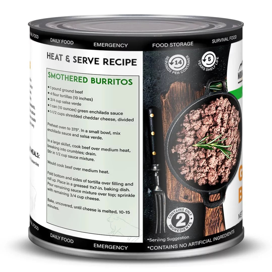6 Cans Pack Canned Ground Beef 28 Ounce Cans Fully Cooked L37989