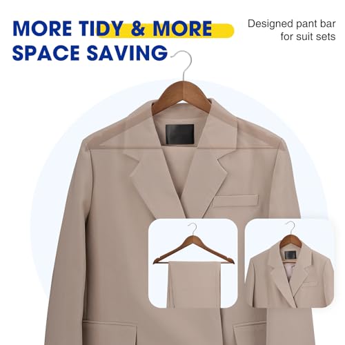 30-Pack Wooden Clothes Hangers with Rotatable Hook B537
