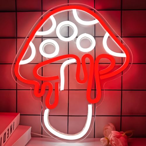 Ice Blue Dimmable Led Mushroom Neon Sign Night Light 3d Wall Art R931634
