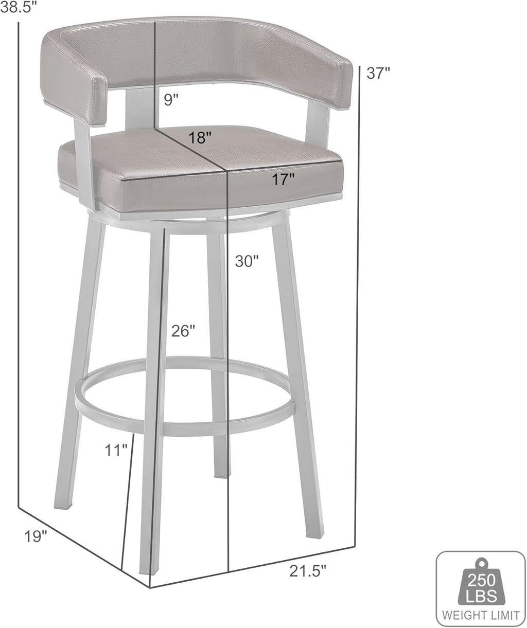 Black Faux Leather Bar Height Swivel Bar Stool G974