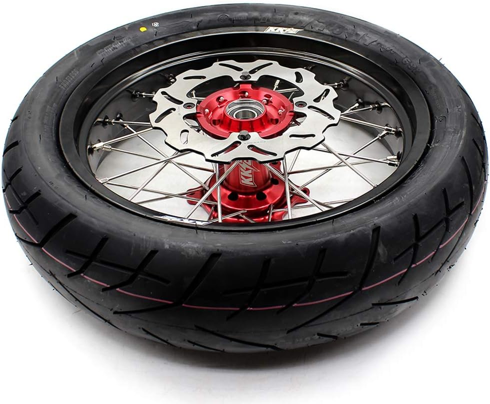 Red Hub Supermoto Wheels with CST Tires P730