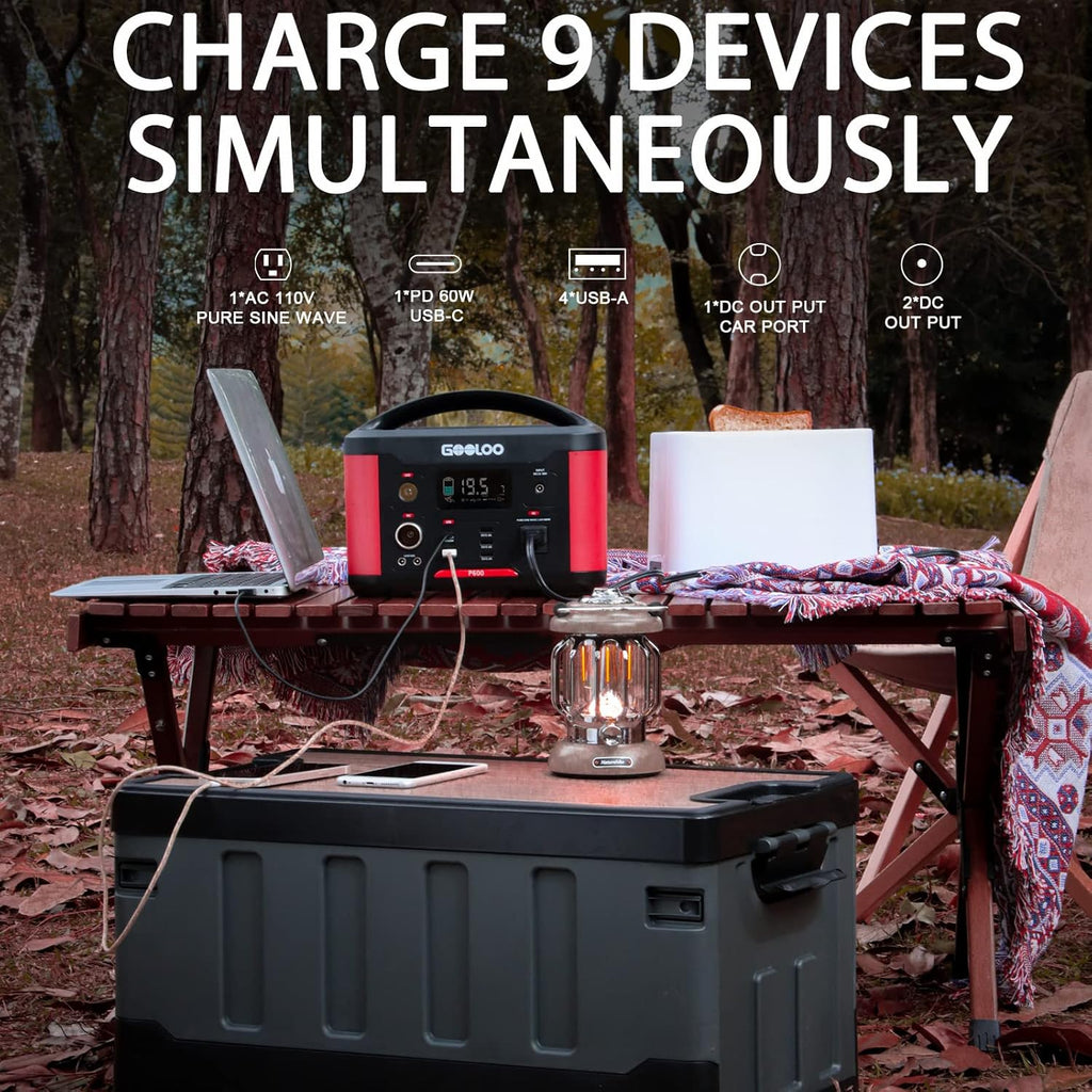 Portable Power Station 626Wh 600W AC Outlets Lithium Battery A6340