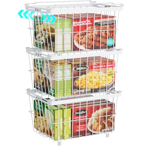 3 Pack Adjustable Black Freezer Organizer Bins H91827