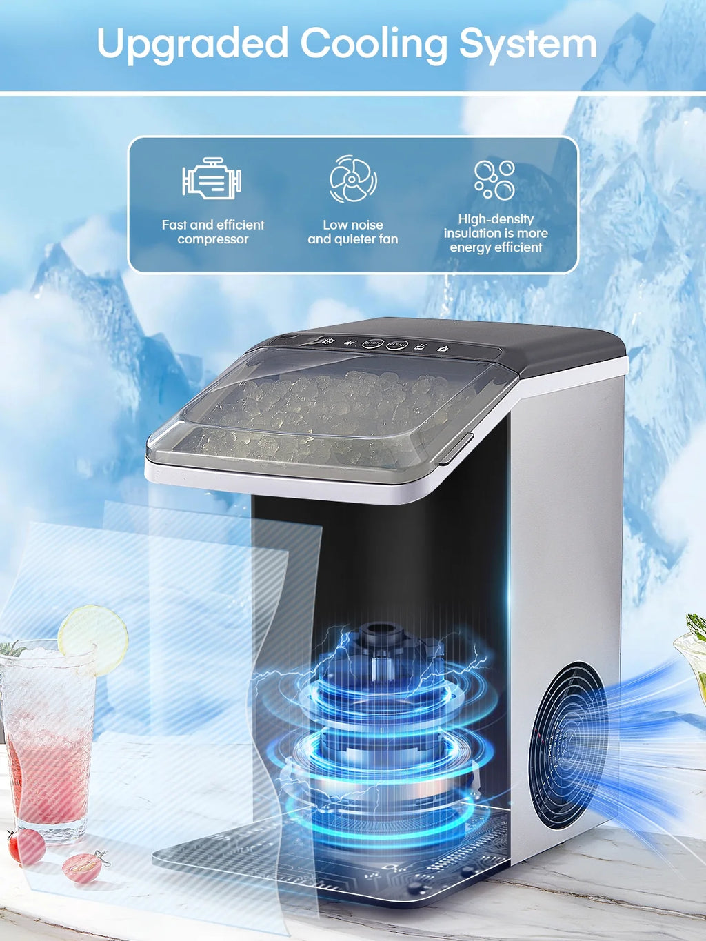 Stainless Steel Countertop Pellet Ice Maker C71598
