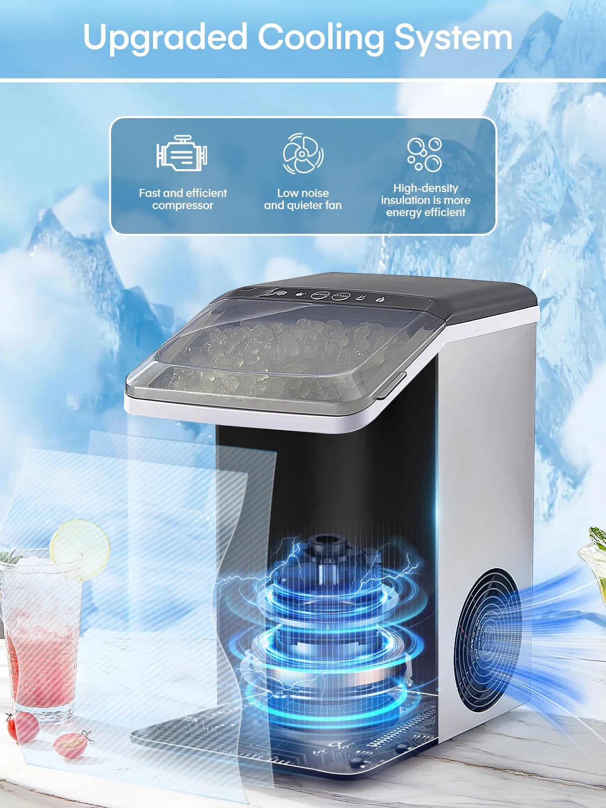 Stainless Steel Countertop Pellet Ice Maker C71598