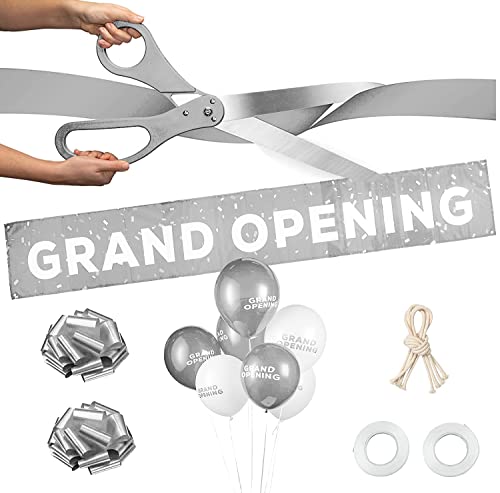 25" Giant Scissors with Gold Satin Ribbon, Banner, Bows, Balloons X183075