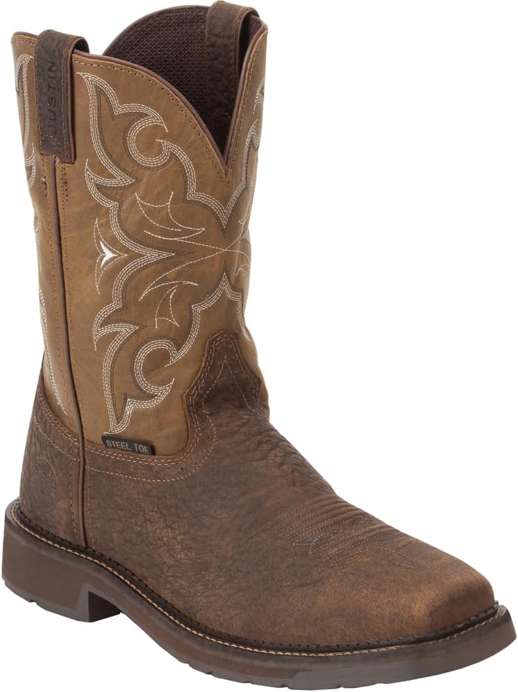 Brown Steel Toe Work Boots D906