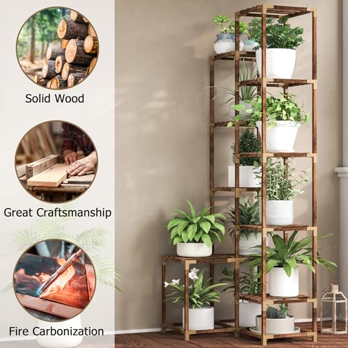10 Tier Tall Corner Wood Plant Stand Shelf G510274