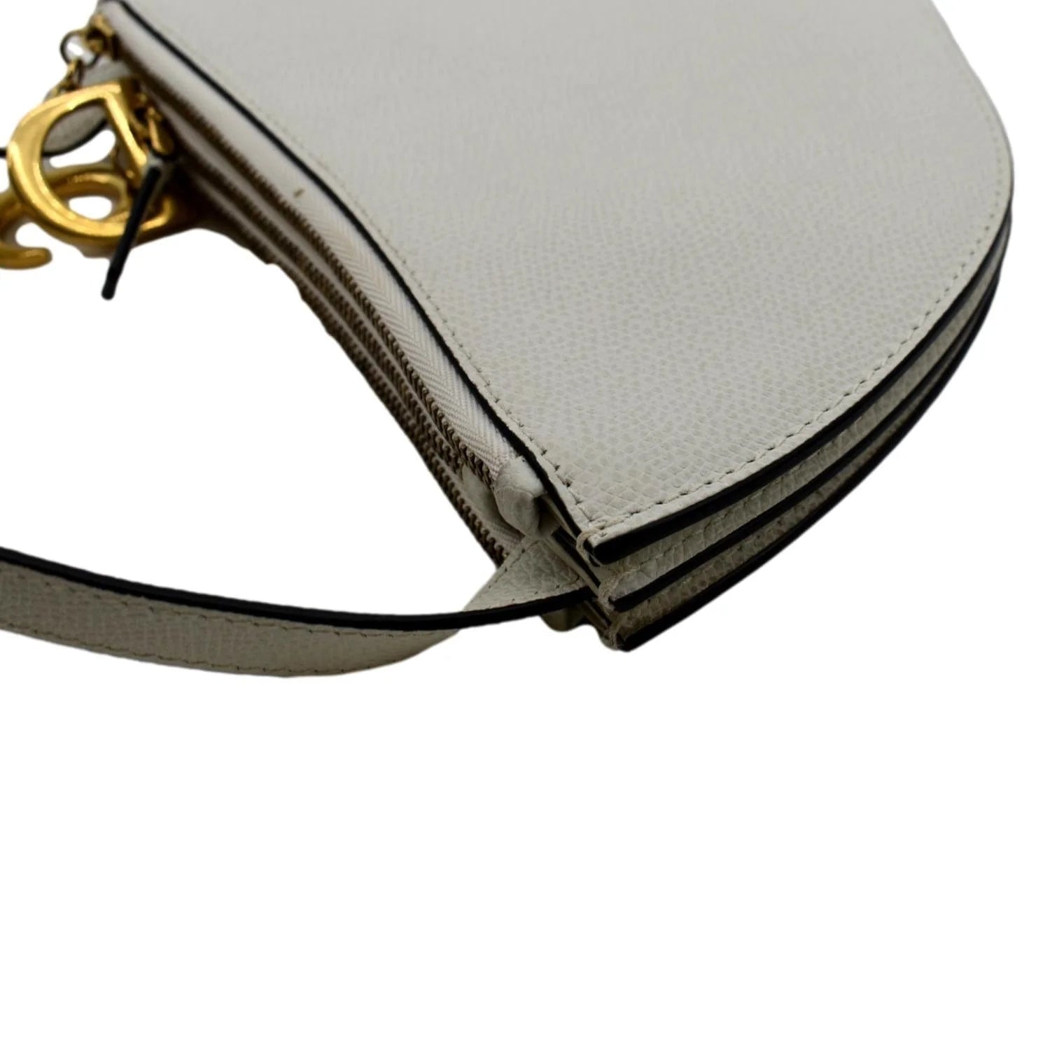 White Leather Crossbody Pouch Bag L936456