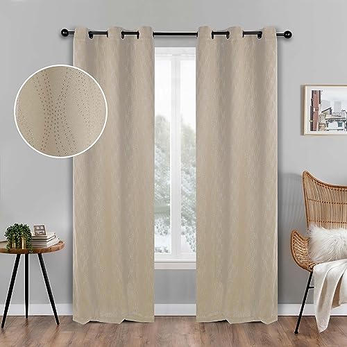 Navy Blue Blackout Curtains, Set of 2 Panels, 42" x 84" K32521