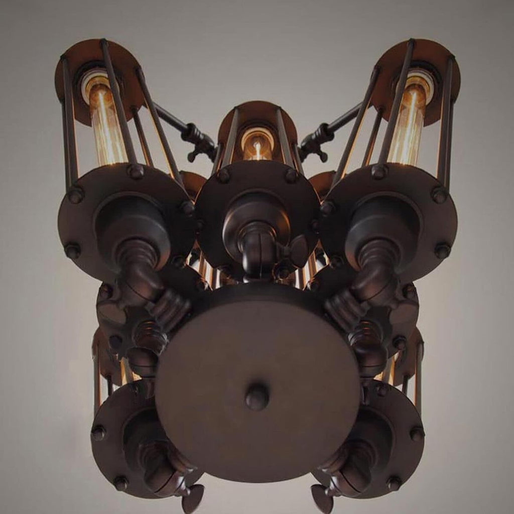 8-Lights Industrial Metal Pendant Chandelier H734