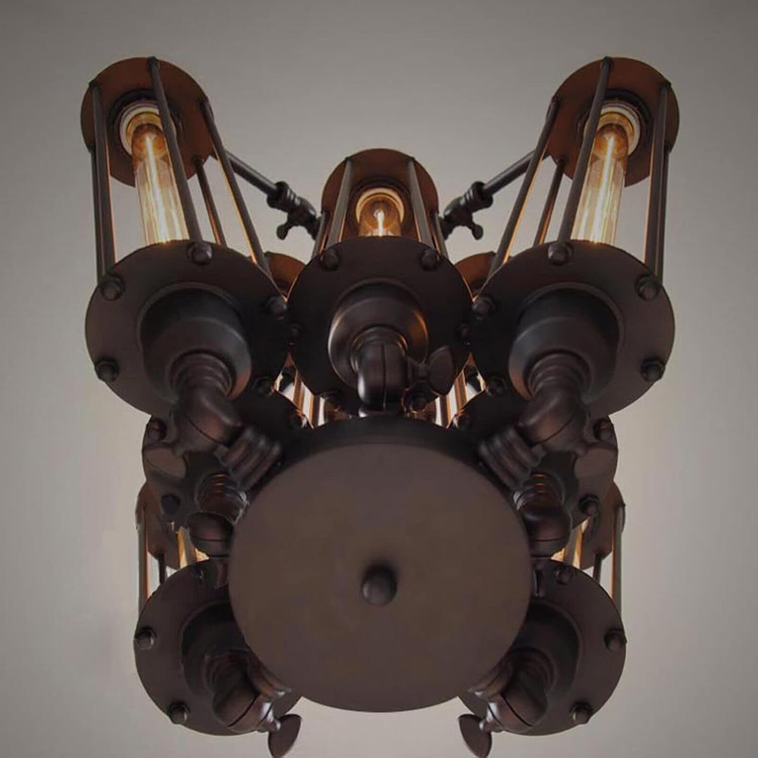 8-Lights Industrial Metal Pendant Chandelier H734